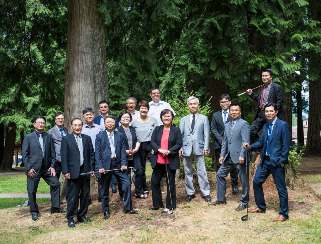 Korean Canadian Professional Accountants Society of BC pose for a photo at Blue Mountain Park in Coquitlam, BC, on July 21, 2017. Photo by Jimmy Jeong